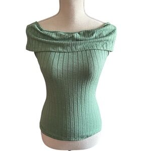 Women's Green Off-Shoulder top